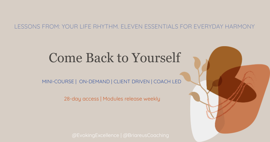 come back to yourself guided practice built on principles within The Art of Living Your Life Rhythm philosophy