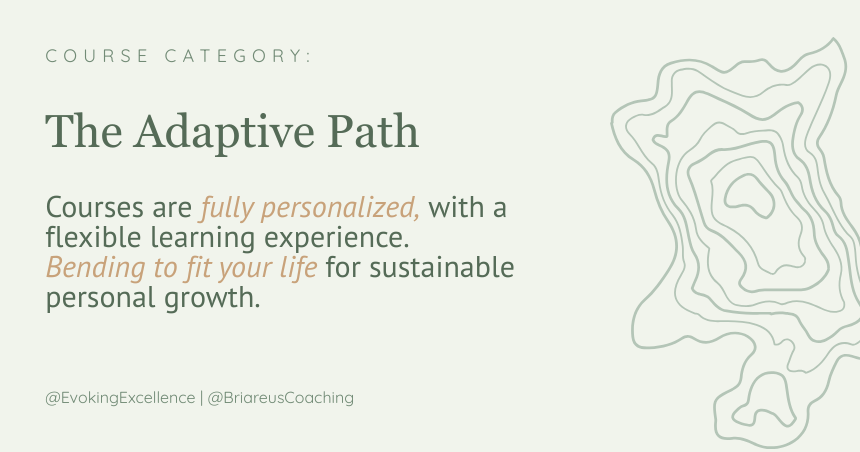 The Adaptive Path Courses are fully personalized, with a flexible learning experience. Bending to fit your life for sustainable personal growth.